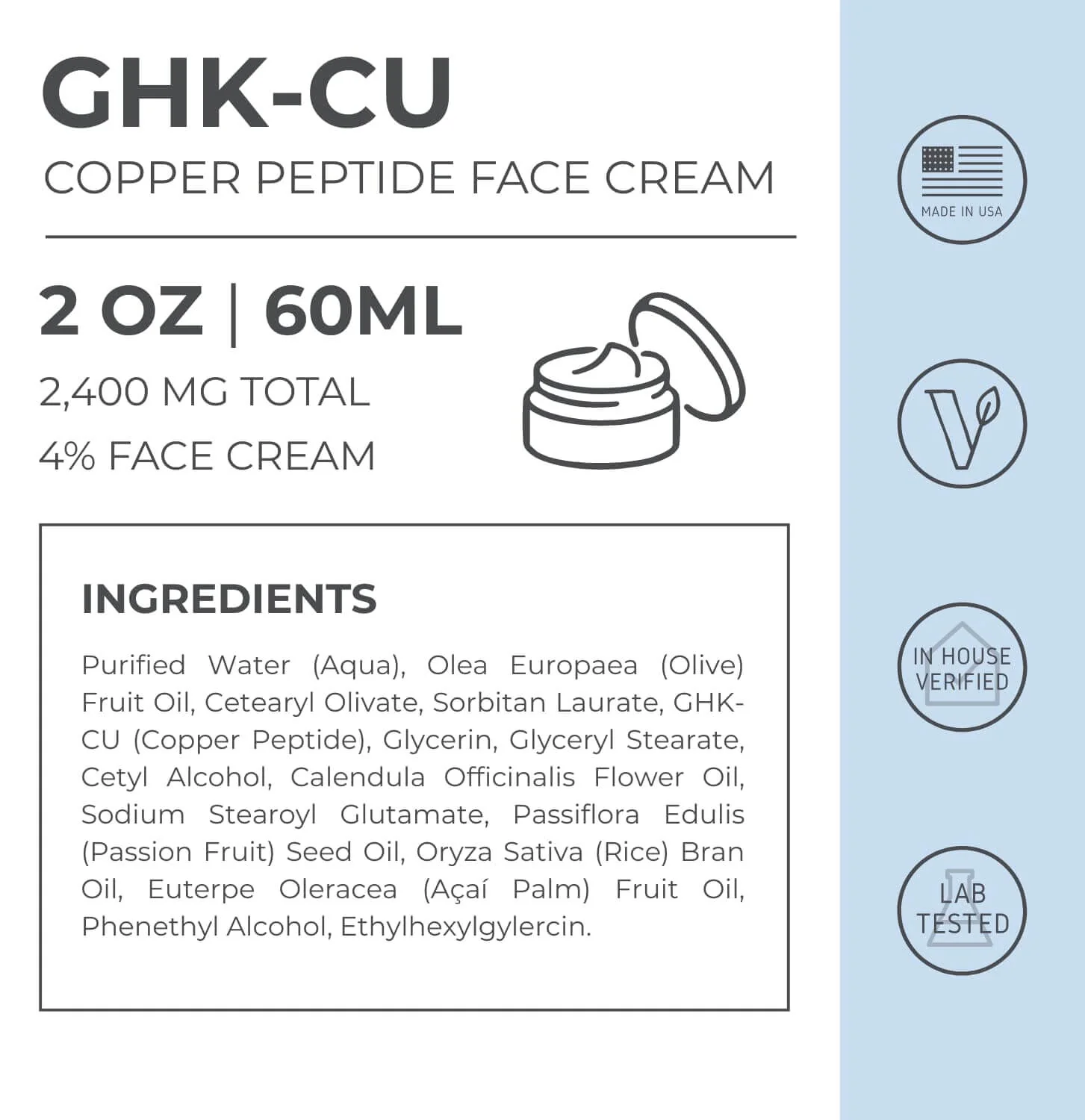 Advanced GHK-Cu Copper Peptide Face Cream 2400mg - Image 2
